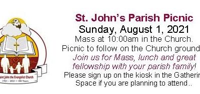 Sign Up to Attend Our Parish Picnic on August 1!