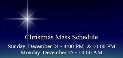 December 24/25 Mass Schedule